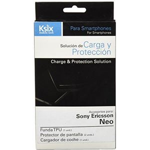 Ksix B3432PACK01 accessoireset voor Sony Ericsson Xperia neo, zacht, incl. 2 schermbeschermfolies en oplader