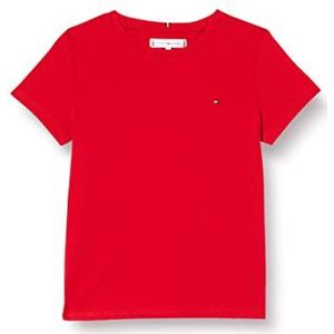 Tommy Hilfiger Essential Knit Top S/S T-shirt voor meisjes, diep paars
