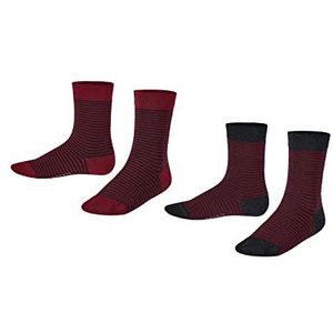 ESPRIT Fine Stripe sokken voor kinderen, uniseks, biologisch katoen, wit, zwart, meer kleuren, met modesieraden, gestreept, voor zomer of winter, 2 paar, meerkleurig (assortiment 10)
