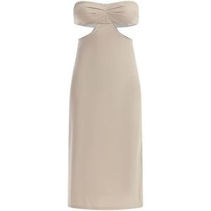 nolie Robe midi pour femme avec découpes 19227026-NO01, crème, taille L, Robe midi avec découpes, L