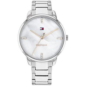 Tommy Hilfiger Analoog kwartshorloge voor dames met zilverkleurige roestvrijstalen armband - 1782544, Witte parelmoer, armband