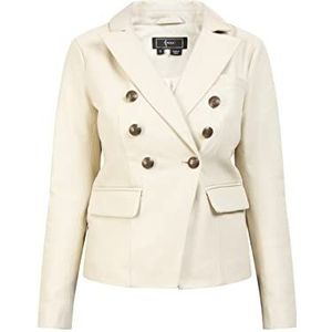 caspio Blazer en cuir pour femme 29027082-CA06, blanc laine, S, Blanc cassé, S