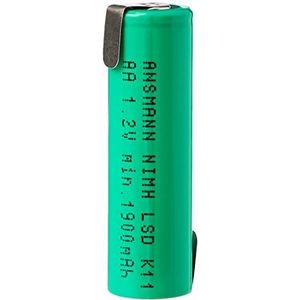 ANSMANN NiMH industriële batterij type AA met soldeerpoten (1 stuk) - NiMH-accu voor modelbouwartikelen, vervanging van accublokken enz. - NiMH-batterij 1,2 V 1900 mAh