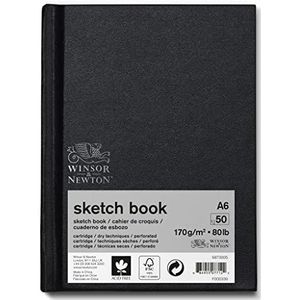 Winsor & Newton 6673005 schetsboek met 50 vellen schetspapier, 170 g/m², hardcover met achterkant, microgeperforeerde vellen, A6
