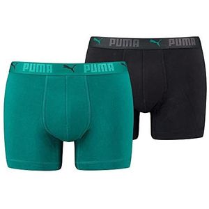 PUMA Set van 2 boxershorts voor heren, varsity green combo