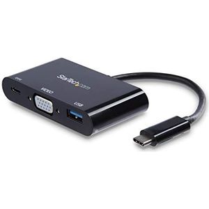 StarTech.com USB-C naar VGA multiport adapter - USB Type-C reisconverter met USB-A en Power Delivery (CDP2VGAUACP)