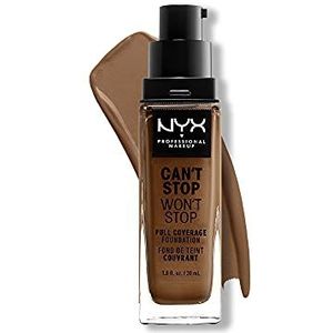 NYX Professional Makeup Vloeibare foundation, dekkend, houdt 24 uur, Can't Stop Won't Stop, waterbestendig, matte afwerking, kleur (teint): Diep zand