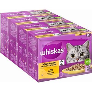 Whiskas Senior 11+ natvoer voor katten vanaf 11 jaar, 4 zakjes