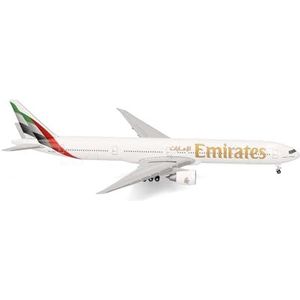 Herpa Emirates Boeing 777-300ER miniatuurvliegtuig - nieuwe kleuren 2023, schaal 1:500, verzamelobject, model zonder sokkel, metaal