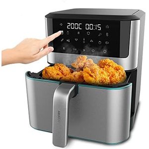 Cecotec Cecofry Supreme 8000 Luchtfriteuse 8 L 1800 W Temperatuur van 30 °C tot 200 °C 10 voorgeconfigureerde modi Voorwarmte Alarm, Roestvrijstalen afwerking Touchpaneel.