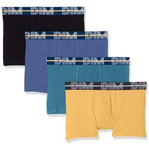 Dim Boxershorts voor heren, powerful katoen, stretch, 4 stuks, blauw/groen/zwart/geel