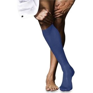 FALKE No. 9 M Kh katoen lang eenkleurig 1 paar hoge herensokken (1 stuk), Deep Water Blauw 6809