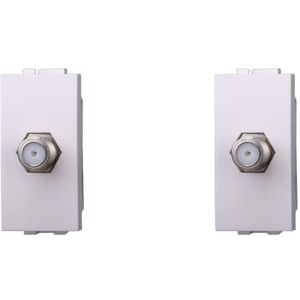IXTRIMA Prise TV satellite à vis satellite type F couleur blanche compatible avec Bticino Living Light/INTERNATIONAL 2 pièces