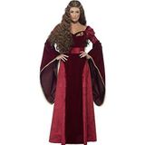 Smiffys Middeleeuws koningin Deluxe kostuum, rood, met jurk, riem en hoofdtooi, maat M