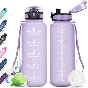 KollyKolla Sportdrinkfles, 1,5 l, sportfles met tijdsaanduiding, BPA-vrij, waterfles voor volwassenen, school, gymnastiek en fitness