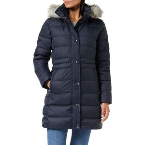 Tommy Hilfiger Tyra Down Coat With Fur Ww0ww37487 Gewatteerde damesjassen, Blauw (Desert Sky)