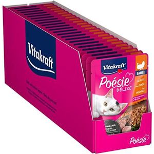 Vitakraft Poëzie Delice, natvoer voor katten, kalkoen, saus, 23 x 85 g