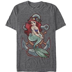 Disney Little Mermaid Ariel Anchor grafisch T-shirt voor heren, Grijze houtskool chinese