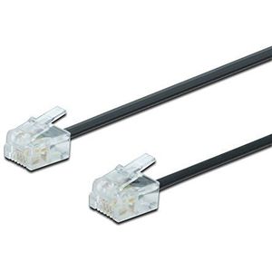 DIGITUS UAE RJ11 verbindingskabel voor telefoon, 3 m, zwart