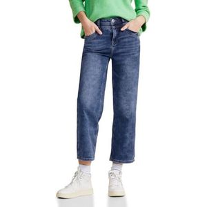 Street One A377247 dames jeans recht en top, Willekeurig glanzend blauw