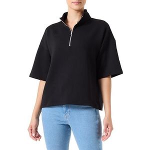 VILA Visiffi Damesblouse met hoge kraag, 2/4, Black Beauty, M