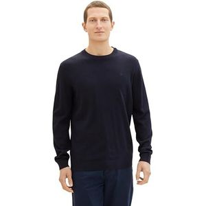TOM TAILOR 1038426 heren sweater, 13160 - marineblauwe gebreide mix
