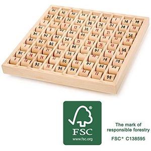 small foot 11059 Multipliceertafel van hout, FSC 100%-gecertificeerd, educatief spel voor het leren van kleine 1x1 speelgoed, meerkleurig