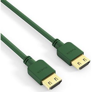 PureLink PI0503-010 High Speed HDMI verbindingskabel (4K Ultra HD (2160p), Ethernet, 18Gbps), HDMI-A stekker naar HDMI A-stekker, halogeenvrij, ultravlak, 100 m, groen.