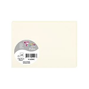Clairefontaine 56080C – pakket met 25 afzonderlijke kaarten – formaat C6 11 x 15,5 cm – 210 g/m² – kleur: natuurlijk wit – uitnodigingspapier, gebeurtenissen & match – serie Pollen – premium papier
