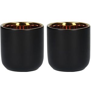 La Cafetiere LCDWMUG702PC Espressokopjes, keramiek, dubbelwandig, zwart, 70 ml, 2 stuks