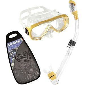 Cressi Sub S.p.A. Onda Dry Set masker + snorkel, uniseks, volwassenen, geel
