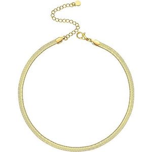 LIHELEI Halsketting voor dames, slangenketting, zilver, voor dames en meisjes, sieraden met geschenkdoos, zilver/goud, Roestvrij staal