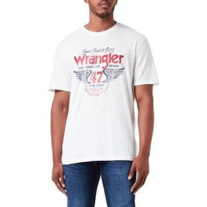 Wrangler Americana T-shirt voor heren, Worn White.