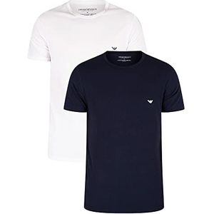 Emporio Armani 111267 T-shirt voor heren (2 stuks), Veelkleurig