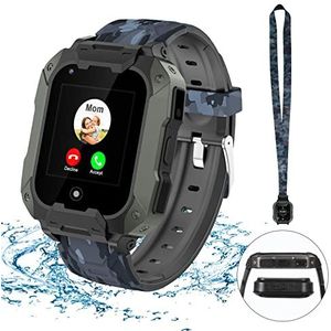 LiveGo Smartwatch voor kinderen, 4G smartwatch met afneembare behuizing, GPS-tracker, SOS-oproep en wifi-camera voor kinderen van 4-12 jaar, verjaardagscadeau voor schooldag (T28 zwart)
