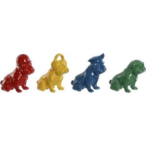 Home ESPRIT Decoratief figuur geel blauw rood groen gelakt 19,5 x 11 x 20,5 cm (4 stuks)