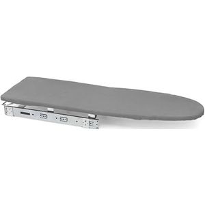 Emuca - Opvouwbare strijkplank voor meubels, dempingssysteem, 890 x 300 mm, staal en hout,