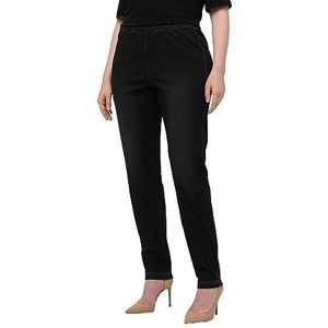 Ulla Popken Jersey jeans damesbroek, zwart.