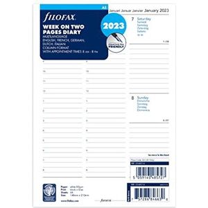 Filofax 2023 weekplanner op twee pagina's, 5 talen, A5