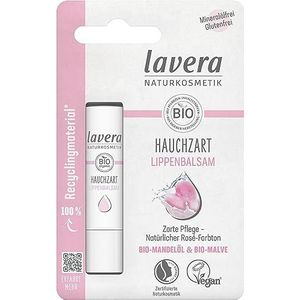 lavera Hauchzart lippenbalsem - voor langdurige en intensieve verzorging - versterkt de huidbarrière - met biologische amandelolie en biologische mauve - veganistisch