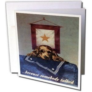 3dRose gc_149444_2 Vintage wenskaarten Because Somebody Talked Dog met Casket Poster, 15 x 15 cm, 12 stuks