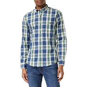 IZOD Washed Glencheck BD Shirt Chemise Casual, Bleu (Cadet Navy 412), X-Large Homme