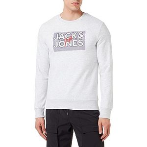 JACK & JONES Jjmarius sweatshirt met ronde hals voor heren, Wit-grijs