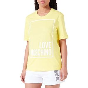 Love Moschino T- Shirt à Manches Courtes, Jaune, 46 Femme, Jaune, 44