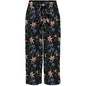 Only Onlnova Life Crop Palazzo Pant AOP Ptm damesbroek, zwart/357 wilde bloemen, 34, Zwart/357 Wild Flowers