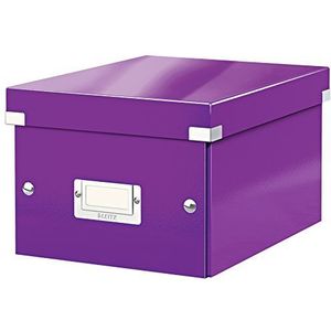 Leitz, Click & Store 60430062 Opberg- en transportbox met deksel, klein, A5-formaat, paars