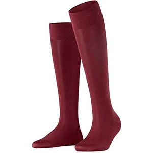 FALKE Cotton Touch Lange effen katoenen sokken voor dames, 1 paar (1 stuk), Rood (Barolo 8596)