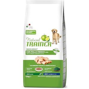 Natural Trainer Maxi Hondenvoer voor volwassen honden met kip, 12 kg