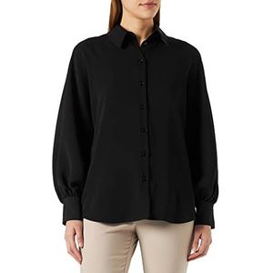 Seidensticker Dames blouse lange mouwen Classic Fit zwart 50, zwart.
