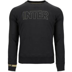 Inter Sweatshirt voor heren, ronde hals, katoen, stretch, sweatshirt voor heren, zwart.